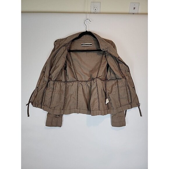 Anthropologie Daughters Of Liberation Adirondack Jacket Utility Linen Blend sz 6 - Picture 3 of 12